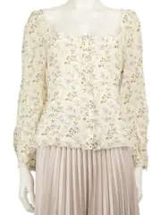 Floral Print Square Neckline Top