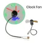 Air Fan Flexible Usb Rgb Led Night Light Portable Clock with Real Time