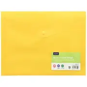 J.Burrows A4 Recycled Button Document Wallet Yellow