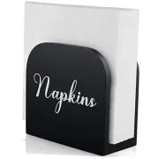 Black Napkin Holder for Table - Wooden Napkin Holders for Kitchen - Black