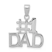 14K White Gold #1 Dad Charm