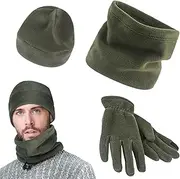 Winter Scarf Hat Gloves Set | Three-Piece Warm Hat Gloves Outdoor Kit - Simple Fashion Winter Accessory for Climbing, Cycling, Skating, Hiking, and Running Shwing