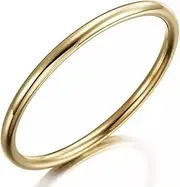 [Generic] Bangle Real 18KGF Yellow Gold Filled Solid 6mm Bracelet Ladies Medium Sz 65m