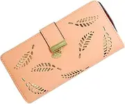 [LIFKOME] Bag for Women Pu Leather Wallet Zipper Closure Ladies Purse Wallet Billfold Pink School Work