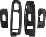 XTevu Switch Panel Cover, Window Button Trim Compatible with H3 2007 to 2010, Carbon Fiber Door Window Control Panel Set