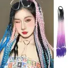 Hip Hop Kids Women Color Pigtails Braids Ponytail Fake Hair Twist Braids Wigs