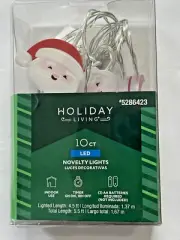 Holiday Living LED Novelty Light Santa 10 CT String Lights Timer, Battery operat