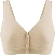 [Dress Cici] Front Snap Nursing Bra for Large Breast, Cotton Breastfeeding Bra
