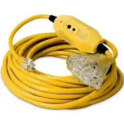 50 ft - GFCI 12 Gauge Heavy Duty Extension Cord - 3 Outlet SJTW - Indoor/Outd...