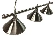 Pool Snooker Billiard Table Lighting - Brushed Stainless Light (3 x Brushed Shades) 61 Inch