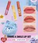 Sheglam Care Bears SHARE A SMILE Lip Set Lipstick Lip Gloss + Bag Authentic