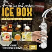 2x 4 Hole Ice Ball Maker For Whiskey/Cocktail Fruit Popsicles/Iced Tea Reusable