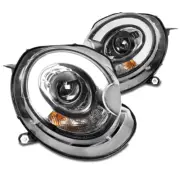 For 07-13 Mini Cooper S Clubman R55 R56 LED Tube Projector Headlights Lamp Black (for: Mini)