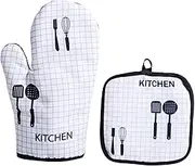 Oven Gloves - Soft Heat Resistant Oven Mitts and Potholders BBQ Baking Gloves | Creative Kitchen Oven Gloves Perfect for Baking and