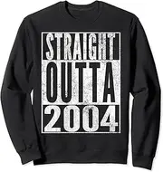 [X.Style] Straight Outta 2004 18th Birthday 18 Years Old Sweatshirt ds1437 Sweater (S) Black