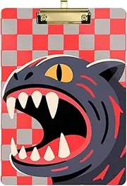 Red and Gray Checkered Monster mini clipboards Hard Board for 5th Grade Classroom Essentials for Teachers Tabla para escribir Size 9 x 12
