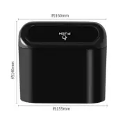 Car Trash Can - Hanging Black Square Garbage Storage Box for Vehicle Interior