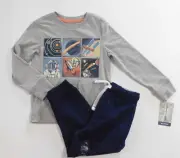 Tommy Bahama Boy's T-Shirt & Sweatpants Gray Navy Blue SIZE XS/4 Space Theme NEW
