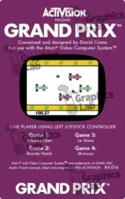 Replacement Game Cartridge Label - Grand Prix for Atari 2600