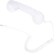 HYTROVE Retro Telephone Handset Adjustable Tone Radiation Receiver for Cell Phones White Compatible with All Devices Noise Reduction System for Calls