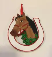 NEW Polar X Horse With Horse Shoe Christmas Ornament