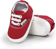 [SOFMUO] Baby Girls Boys Canvas Shoes Soft Sole Toddler First Walker Infant High-Top Ankle Sneakers Newborn Crib Shoes