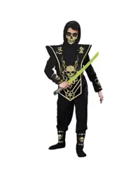 Skull Ninja Costume Kids 14/16 Undead Ninja Costume Halloween Ninja Costume XL