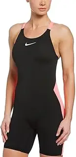 [Nike] Girls' HydraStrong Strive Open Back Kneeskin Tech Suit Swimsuit-Siren Red, Size