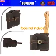 Tourbon Leather Tree Cutting Axe Belt Pouch Loggers Felling Hatchet Head Sheath