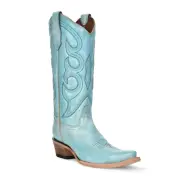 Corral® Ladies Hand Painted Embroidered Blue Snip Toe Boots L5982