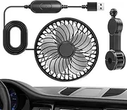 USB Car Fan for Backseat | Rear Facing Car Seat Fan with 3 Speeds - Adjustable Vehicle Air Conditioning Accessories for Van Auto Truck RV Sedan