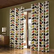 Orla Kiely - Multi Stem - Multi - Eyelet Curtains - 66x72"/168x183cm