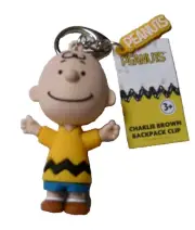 Precious Moments, Peanuts Charles Brown Backpack Clip, 2.5" x 2" x 1", Brand New