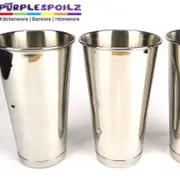 3 Stainless Steel Milkshake Cups