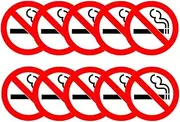 Haobase 10 Pcs No Smoking Sign - Self Adhesive Vinyl Sticker (7 cm x 7 cm)