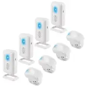 4PK Wireless PIR Motion Sensor Alarm Driveway Detector Store Welcome Entry Chime