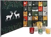 Original Advent Calendar with 25 Scented Candles in Glass with Saying - Advent Calendar Candles - Multicoloured Christmas Version