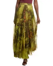 Alberta Ferretti Silk Maxi Skirt