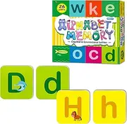 26 Pairs Double-Sided Erasable Lowercase and Capital Letter Matching Game,Alphabet Flash Cards (Each Measures 2.2” X 2.2”)