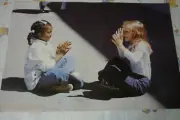1980 VINTAGE NOS ARGUS POSTER 21" X 14" 2 CHILDREN PLAYING GIRLS DIVERSITY