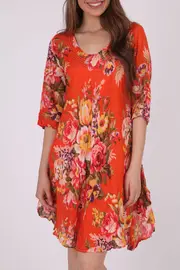 Elisa 3/4 Slv Ruffle Hem Emb Tunic--NAM-G12-I