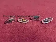 x2 Pairs Crimp-On Nose Pads fit Ray Band Eye Glasses 13 mm GOLD/SILVER