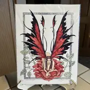 Amy Brown - Wild Rose - OUT OF PRINT Rose Faery Print- RARE - 2001