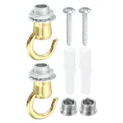 37mmx23mm Ceiling Hook, 2 Pack Screw Hooks Light Fixtures Accessory Pale Gold