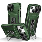MCC Shockproof iPhone 13 Heavy Duty Case Lens Cover Apple Ring Holder [Dark Green]