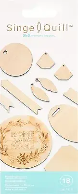 We R Memory Keepers Singe Quill Veneer Ephemera 18/Pkg-Assorted Shapes, 3 Pack