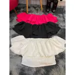 BIGSIZE HOT SHOULDER FLAT SHIRT (真實照片) 尺寸 50 / 90KG