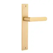 Iver Osaka Door Lever Handle on Rectangular Backplate Brushed Brass
