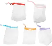 Outanaya 10Pcs Soap Mesh Bags for Exfoliating Foaming Convenient Soap Saver Pouch for Handmade Facial Cosmetic Soap Portable Lightweight Soap Storage