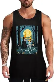[NQHJT] Men Tank Tops The Skull Witch Sleeveless T Shirts for Men's Fitness Quick Dry Gym Tank Top for Men